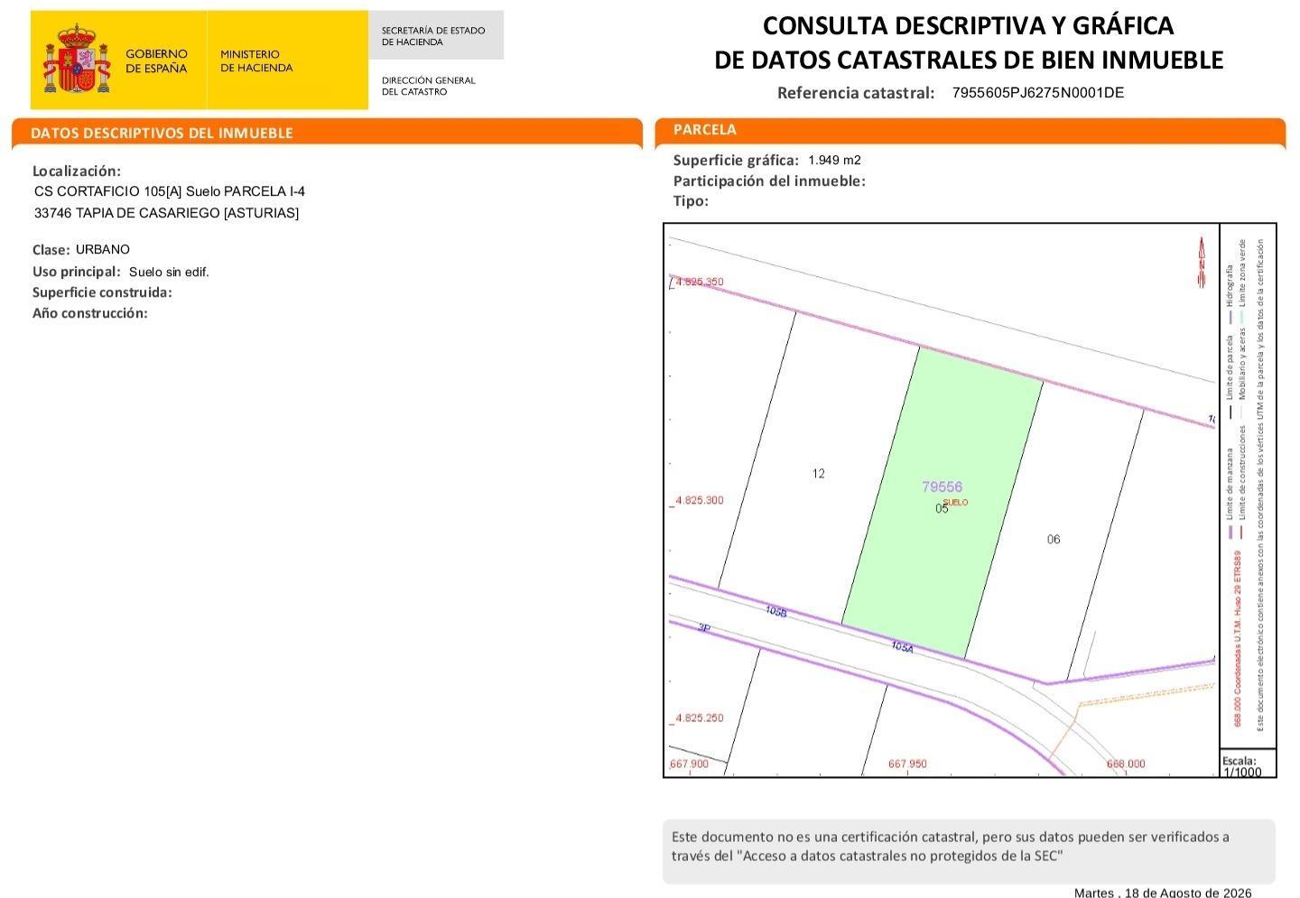 Parcela en Venta en Tapia de Casariego