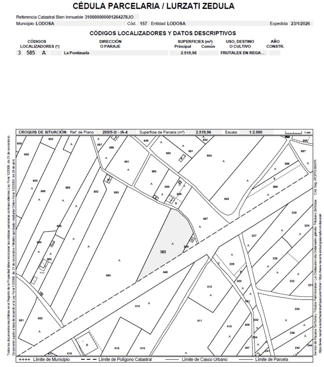 Finca en Venta en Lodosa