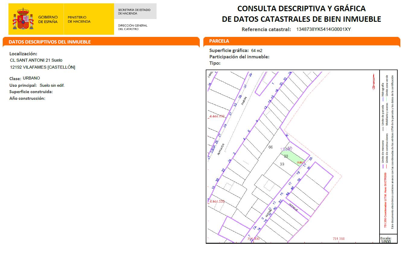 Building Site for Sale in Vilafamés