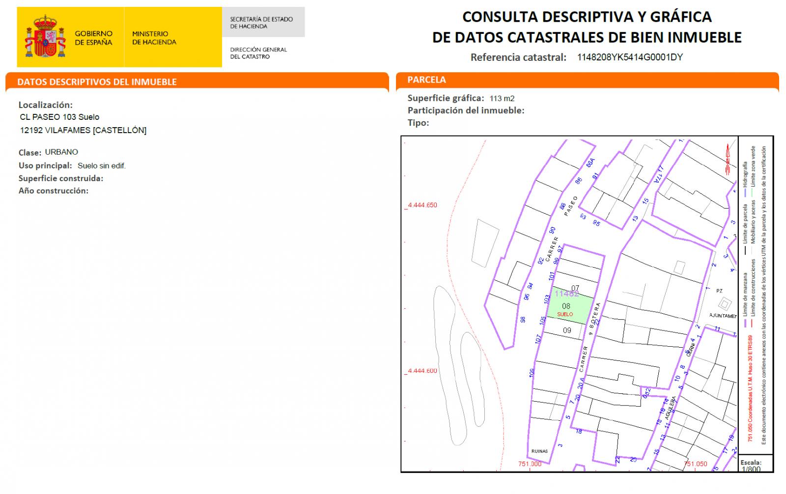 Building Site for Sale in Vilafamés